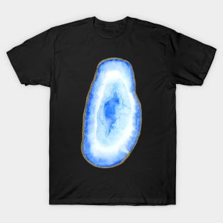 GEODE – Blue and Gold Watercolor Painting Design T-Shirt